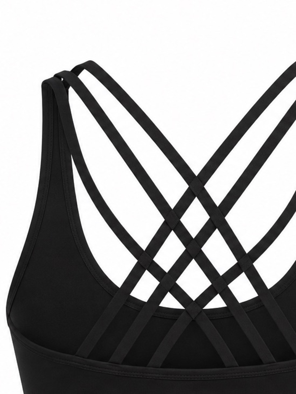 EXP Core Performance black cross back sports bra